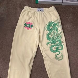 Brand new never worn NGOrder Dragon Yellow sweatpants from Zumiez